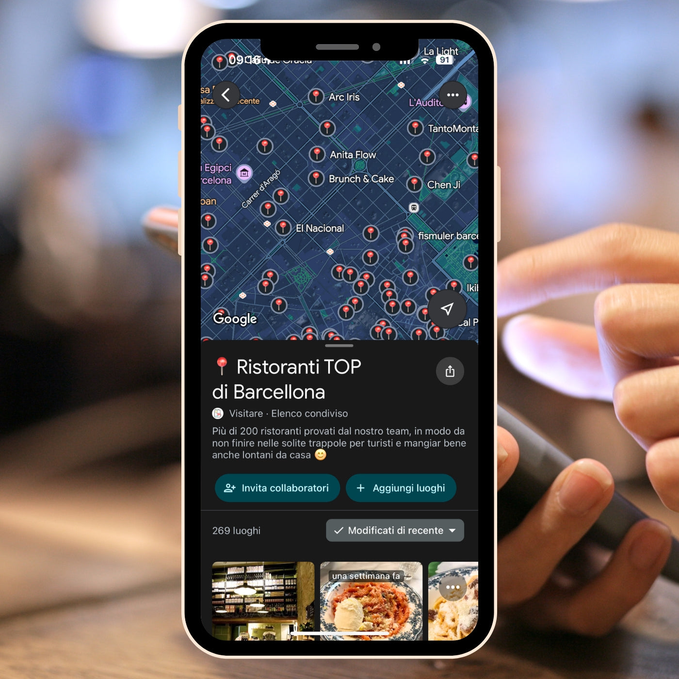 Carte des meilleurs restaurants de Barcelone